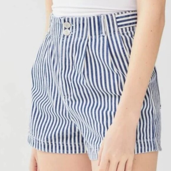 Urban Outfitters BDG High Rise Striped Denim Shorts Size 26 - Picture 1 of 6